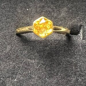 Size 7.5 gold vermeil over sterling silver citrine Hexagon Ring